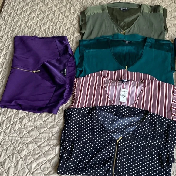 Express Women's Tops in Green, Purple, Teal, Burgundy, and Black - Picture 3 of 16